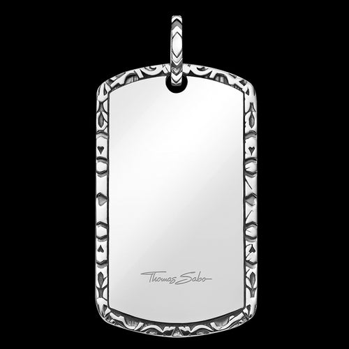 THOMAS SABO SILVER DOG TAG PENDANT - BACK VIEW