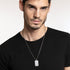 THOMAS SABO SILVER DOG TAG PENDANT - MALE MODEL VIEW