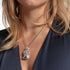 THOMAS SABO SILVER CAT CONSTELLATION LARGE PENDANT - MODEL VIEW