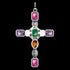 THOMAS SABO SILVER VINTAGE COLOURS CROSS PENDANT - BACK VIEW