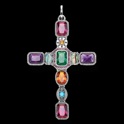 THOMAS SABO SILVER VINTAGE COLOURS CROSS PENDANT