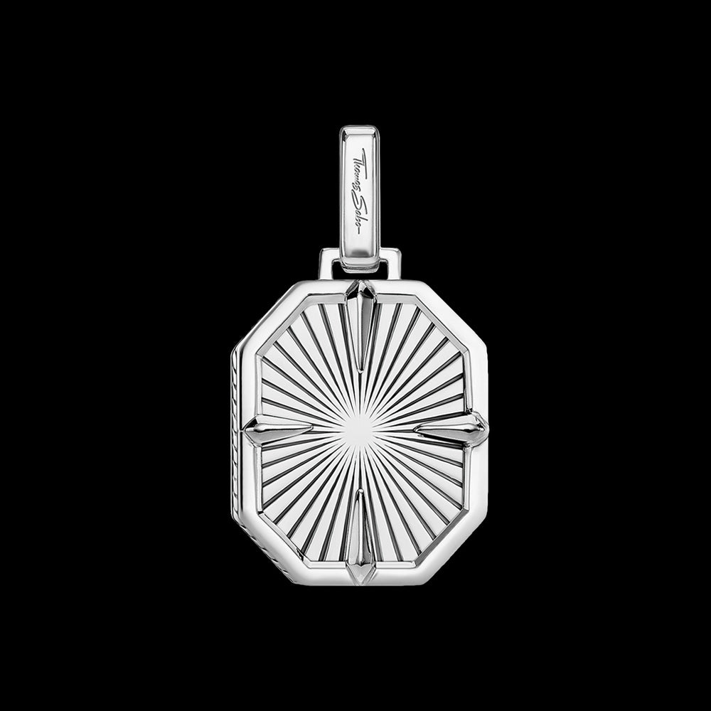 THOMAS SABO ONYX CROSS MEDALLION PENDANT - BACK VIEW