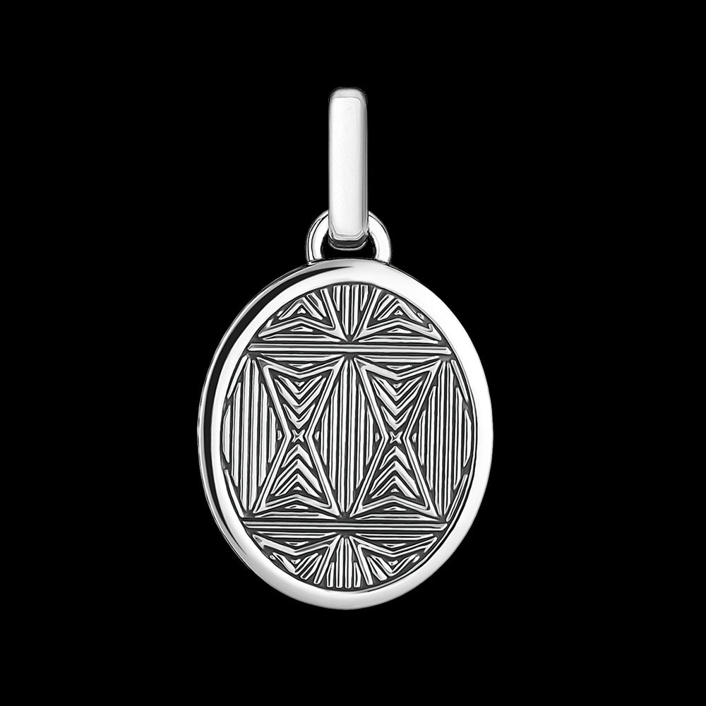 THOMAS SABO SILVER TREE OF LOVE OVAL MEDALLION PENDANT - BACK VIEW