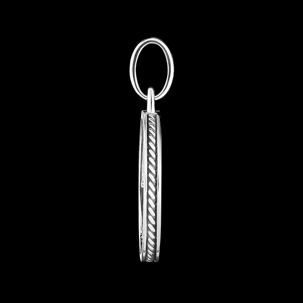 THOMAS SABO SILVER TREE OF LOVE OVAL MEDALLION PENDANT - SIDE VIEW