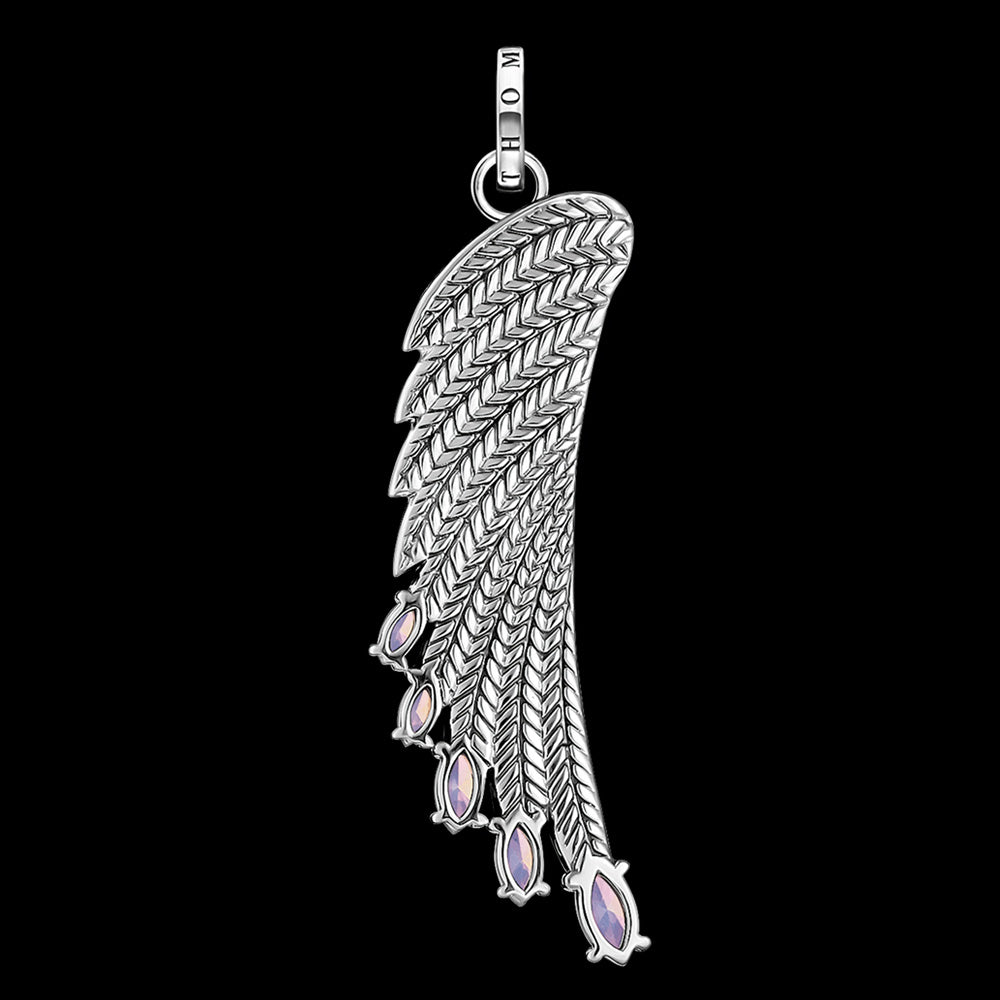 THOMAS SABO SILVER HUMMINGBIRD WING PENDANT - BACK VIEW