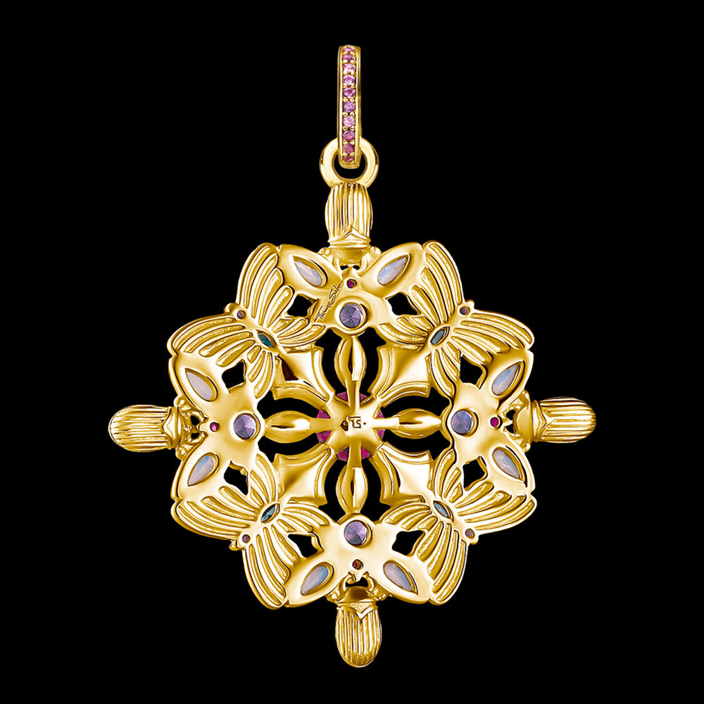 THOMAS SABO GOLD AMULET KALEIDOSCOPE BUTTERFLY PENDANT - BACK VIEW