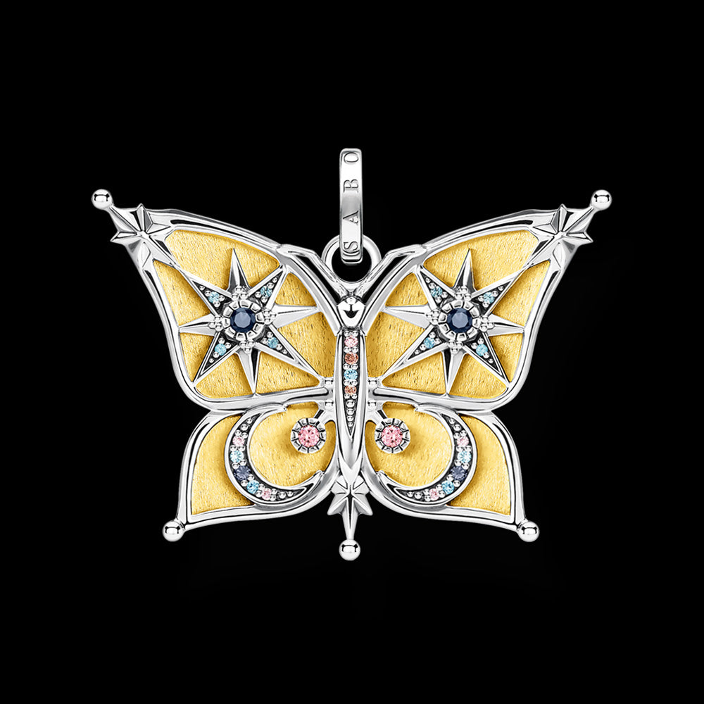 THOMAS SABO GOLDEN BUTTERFLY STAR MOON PENDANT