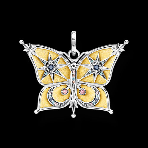 THOMAS SABO GOLDEN BUTTERFLY STAR MOON PENDANT