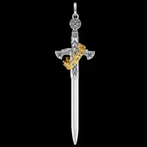 THOMAS SABO GOLD CROWN SWORD PENDANT