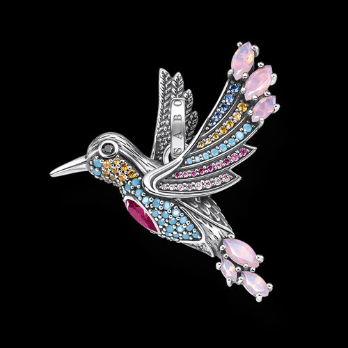 THOMAS SABO SILVER COLOURFUL HUMMINGBIRD PENDANT