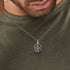THOMAS SABO SILVER ONYX COMPASS STAR MEDALLION PENDANT - MODEL VIEW