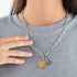 THOMAS SABO SILVER ONYX COMPASS STAR MEDALLION PENDANT - FEMALE MODEL VIEW