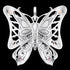THOMAS SABO SILVER JEWELLED BUTTERFLY LARGE PENDANT - BACK VIEW