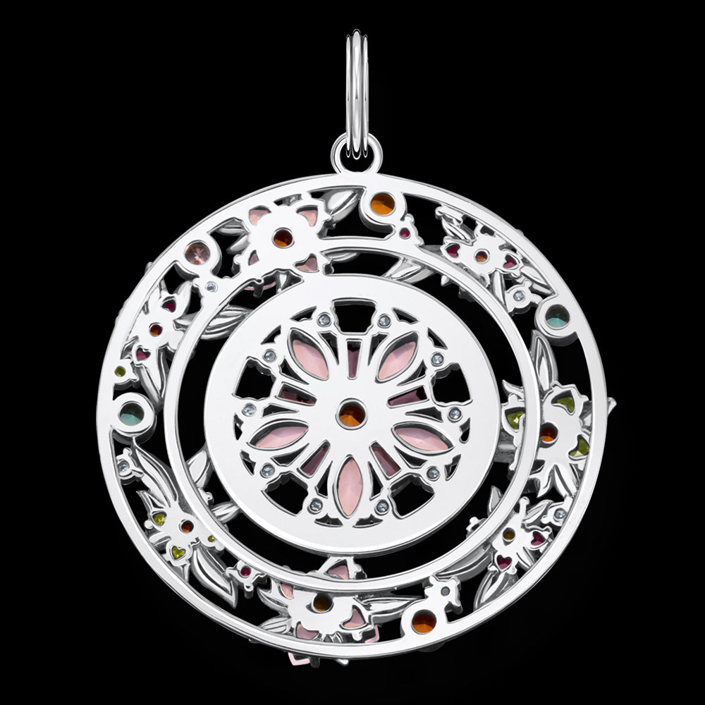 THOMAS SABO SILVER FLOWERS PENDANT - BACK VIEW