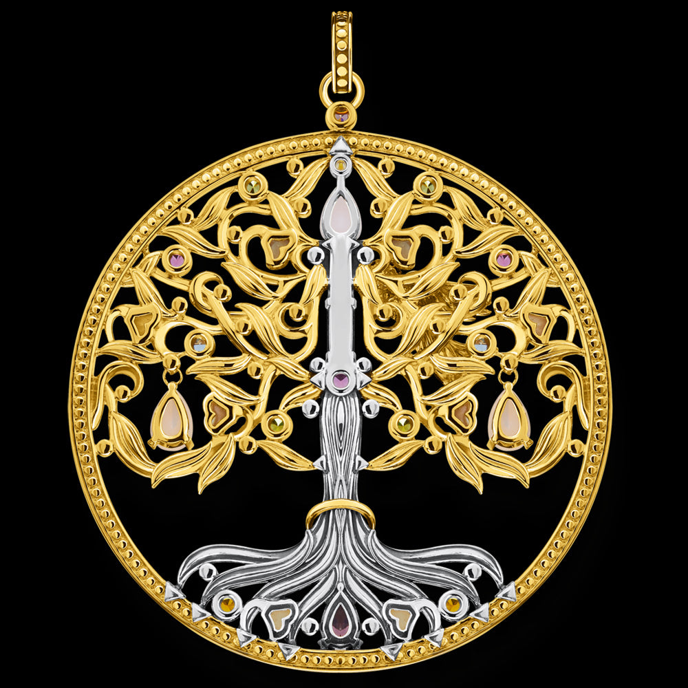 THOMAS SABO TREE OF LOVE SYMBOLS LARGE PENDANT - BACK VIEW