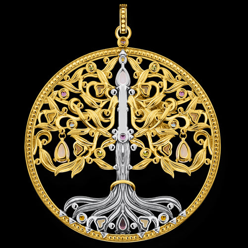 THOMAS SABO TREE OF LOVE SYMBOLS LARGE PENDANT - BACK VIEW