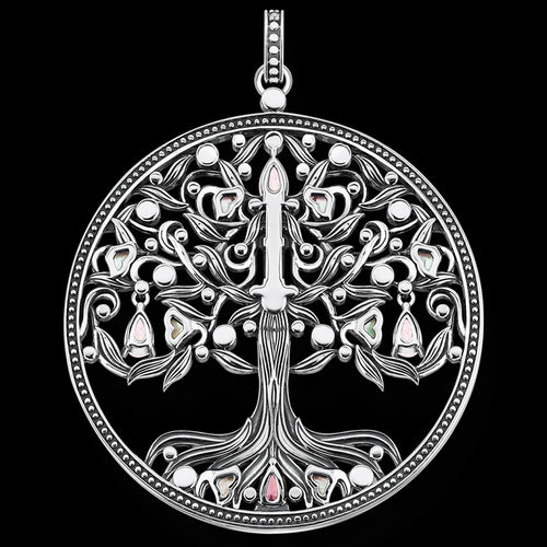 THOMAS SABO SILVER TREE OF LOVE CANDELABRA PENDANT - BACK VIEW