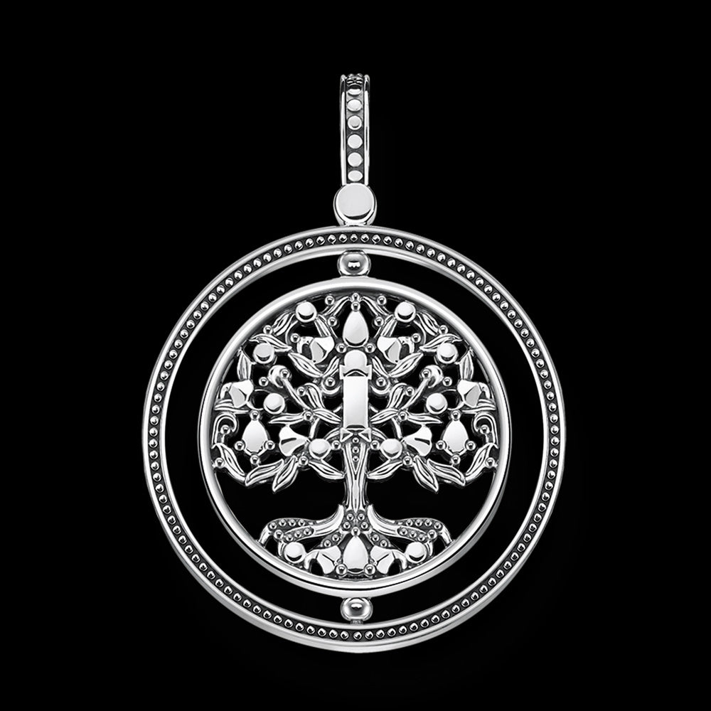 THOMAS SABO SILVER CZ TREE OF LOVE SWIVEL PENDANT- BACK VIEW