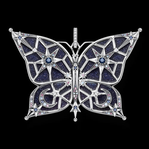 THOMAS SABO SILVER BUTTERFLY STAR MOON LARGE PENDANT
