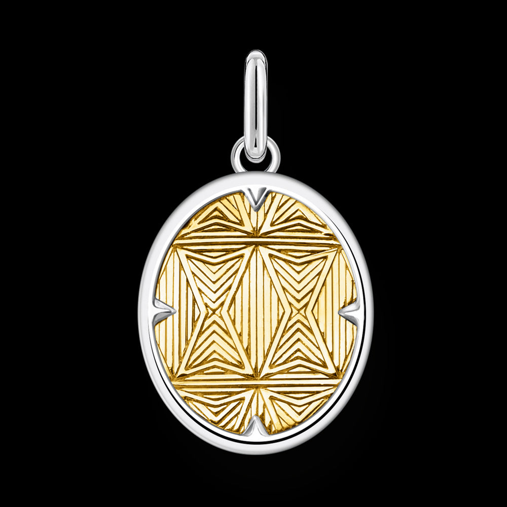 THOMAS SABO GOLD TREE OF LOVE OVAL MEDALLION PENDANT - BACK VIEW
