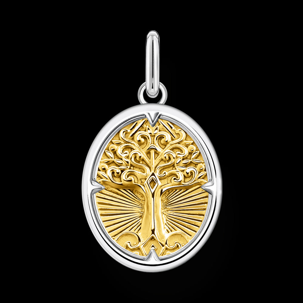 THOMAS SABO GOLD TREE OF LOVE OVAL MEDALLION PENDANT