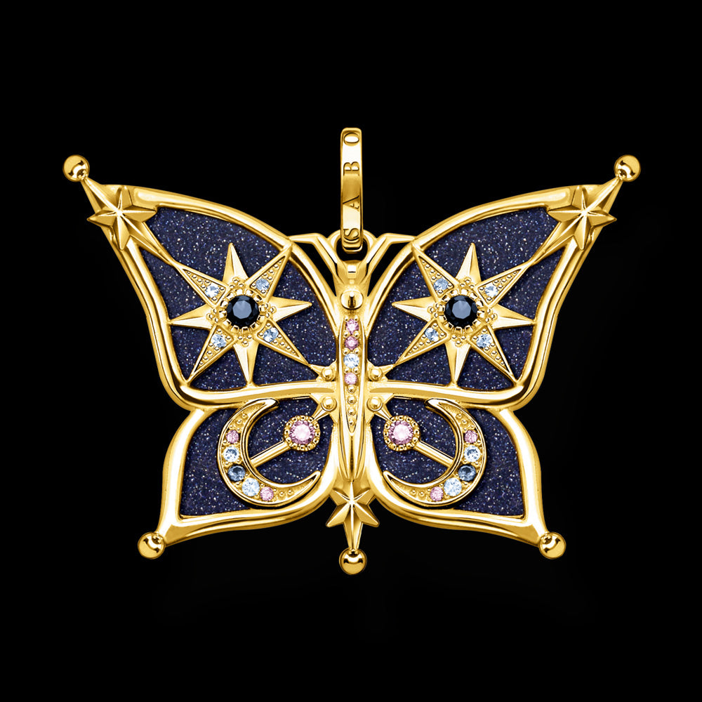 THOMAS SABO GOLD BUTTERFLY STAR MOON PENDANT
