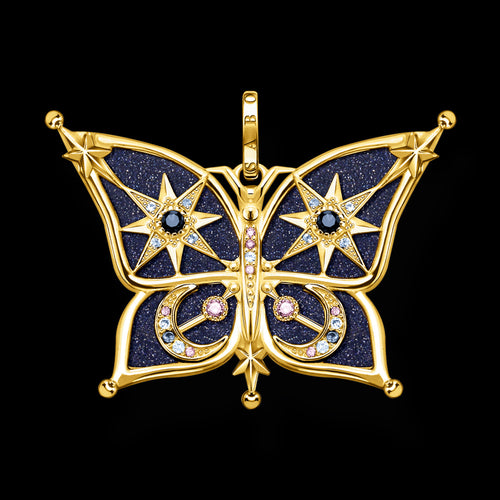 THOMAS SABO GOLD BUTTERFLY STAR MOON PENDANT
