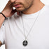 THOMAS SABO SILVER ONYX COMPASS PENDANT - MALE MODEL VIEW