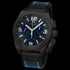 TW STEEL CANTEEN BLUE & BLACK CHRONO LEATHER WATCH TW1117 - TILT VIEW
