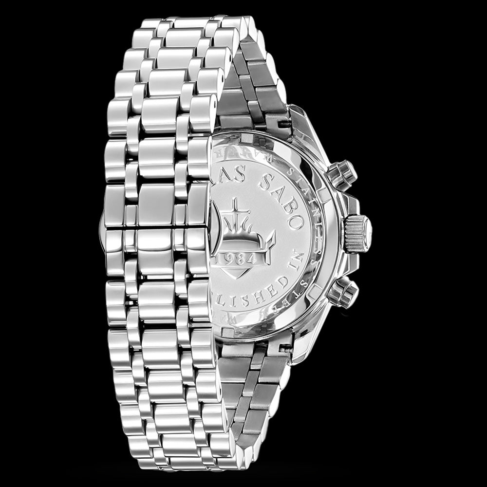 THOMAS SABO LADIES SILVER DIVINE CHRONO WATCH - BACK VIEW