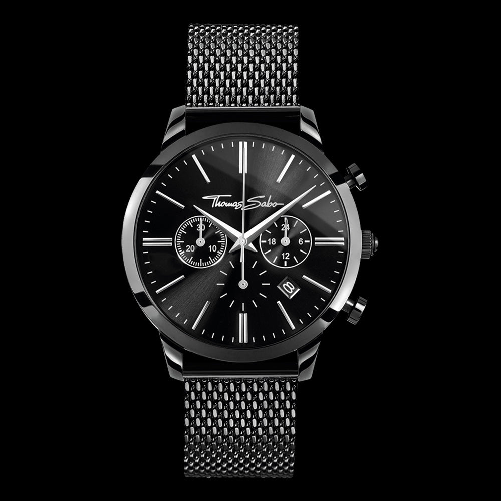 THOMAS SABO MEN'S ALL BLACK REBEL SPIRIT CHRONO WATCH