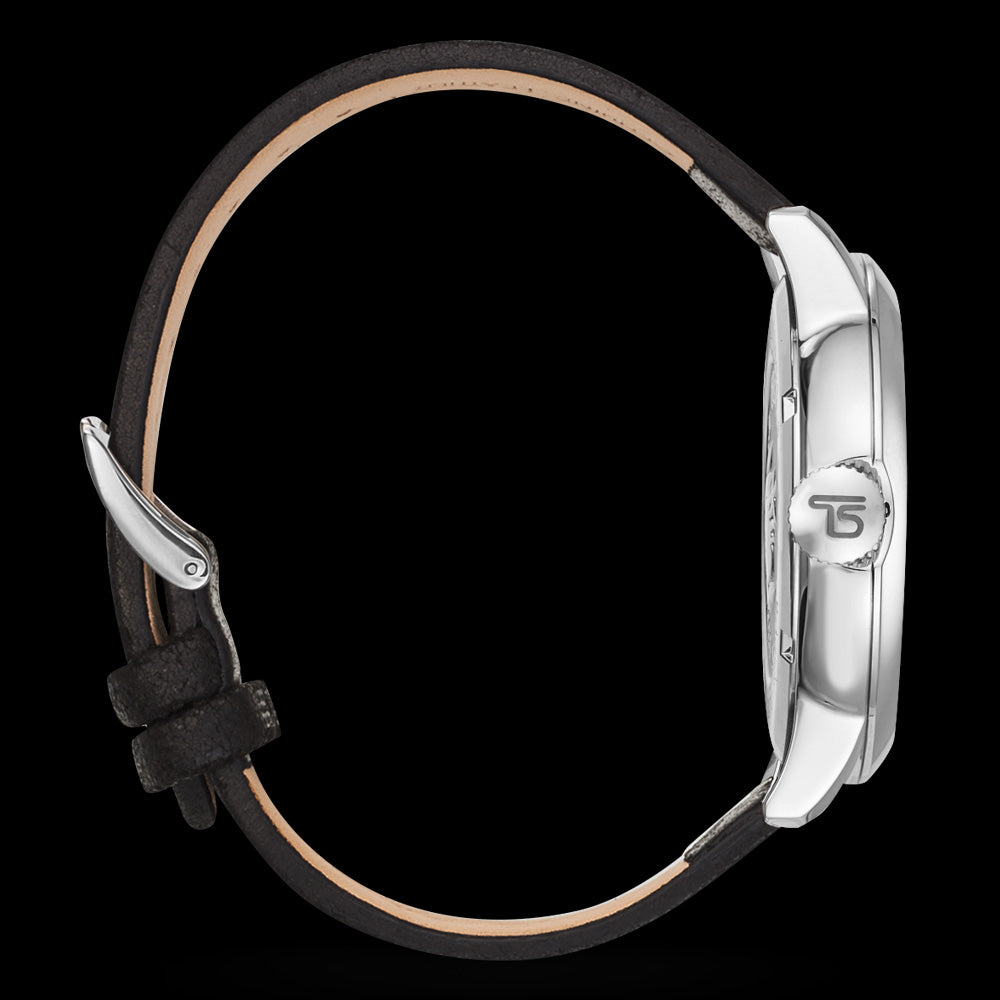 THOMAS SABO MEN'S TAUPE DIAL LEATHER REBEL AT HEART WATCH - SIDE VIEW