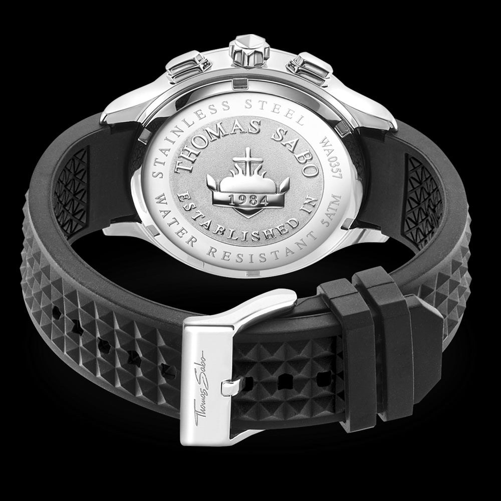 THOMAS SABO MEN'S PYRAMID SPORTS REBEL AT HEART WATCH - BACK VIEW