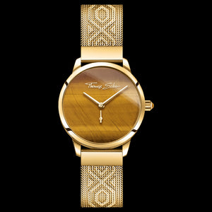 THOMAS SABO LADIES GARDEN SPIRIT GOLD TIGER EYE WATCH