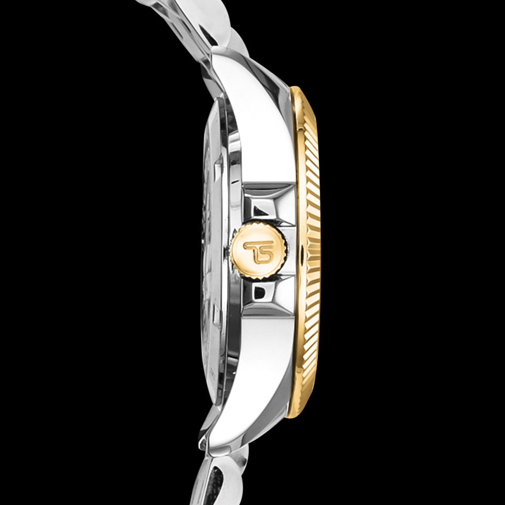 THOMAS SABO LADIES FLOWERS GEMSTONE DIAL TWO-TONE WATCH - SIDE VIEW