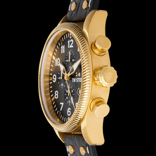 TW STEEL VOLANTE GOLD BLACK DIAL CHRONOGRAPH MEN'S WATCH VS115 - SIDE VIEW