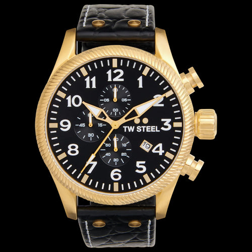 TW STEEL VOLANTE GOLD BLACK DIAL CHRONOGRAPH MEN'S WATCH VS115