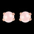 BRONZALLURE ROSE QUARTZ STUD EARRINGS