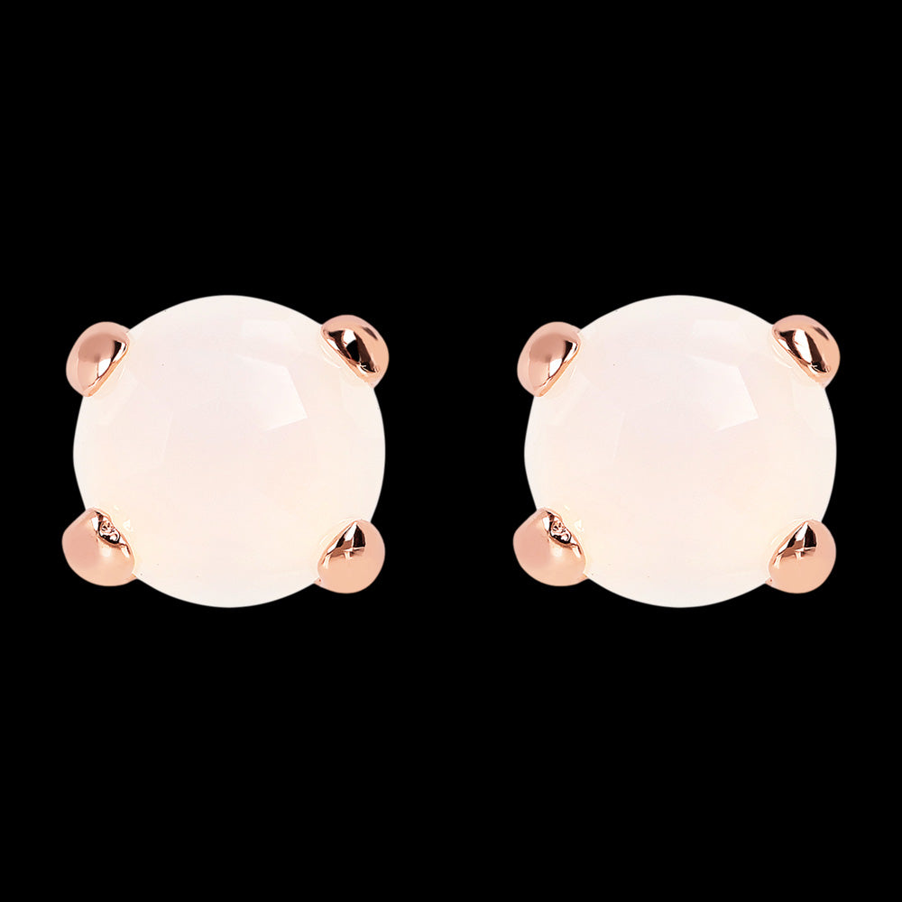 BRONZALLURE WHITE AGATE STUD EARRINGS