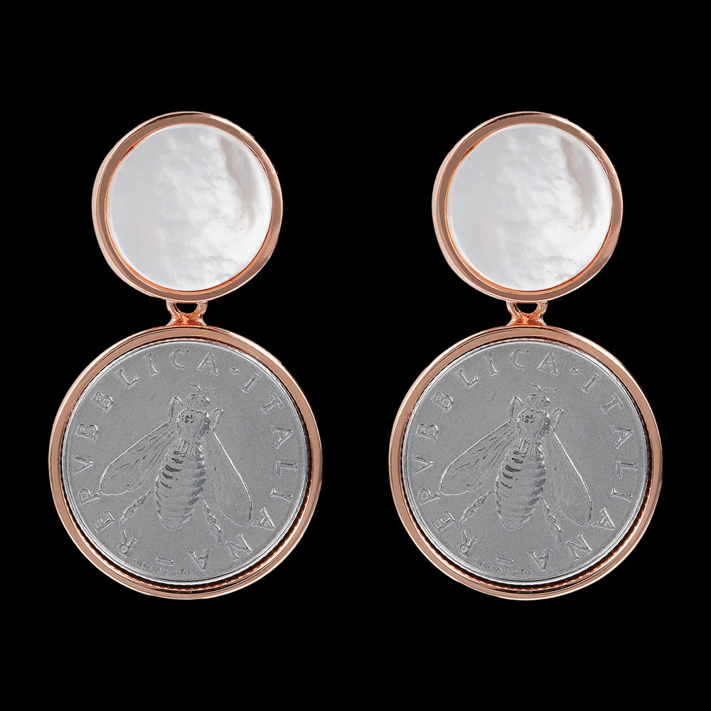 BRONZALLURE BEE YOU COIN DANGLING EARRINGS