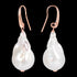 BRONZALLURE BAROQUE PEARL GOLDEN ROSE SHEER EARRINGS