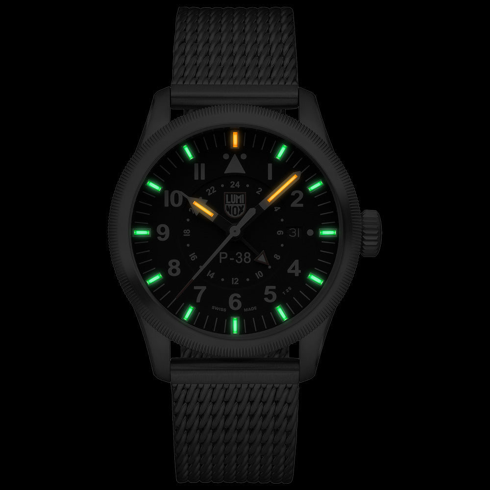 LUMINOX P-38 LIGHTNING AIR PILOT WATCH XA.9522 - NIGHT VIEW