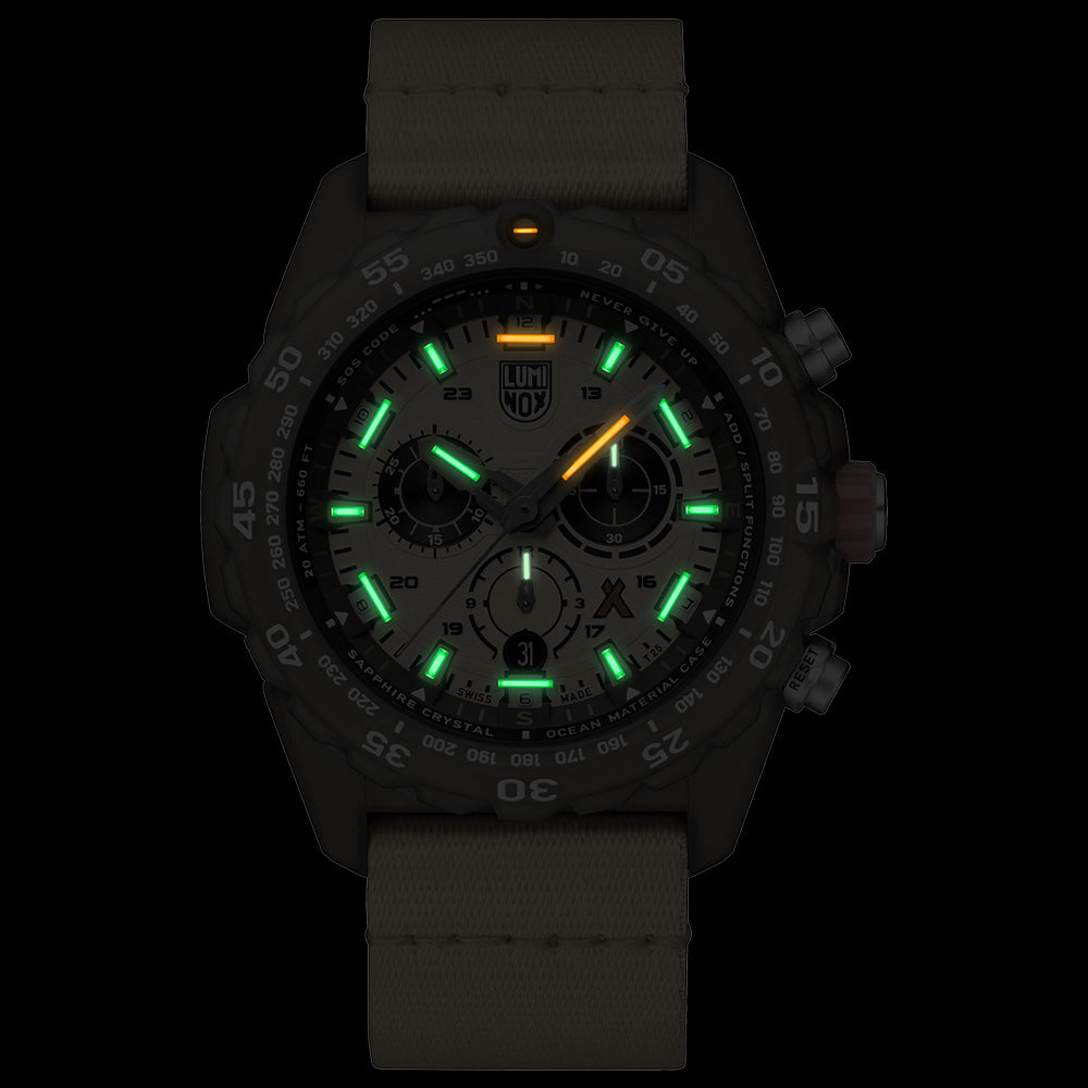LUMINOX BEAR GRYLLS ECO MASTER #TIDE YELLOW WATCH 3745.ECO - NIGHT VIEW