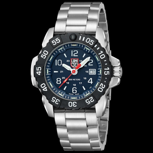 LUMINOX NAVY SEAL STAINLESS STEEL MEN'S WATCH 3254.CB - TILT VIEW