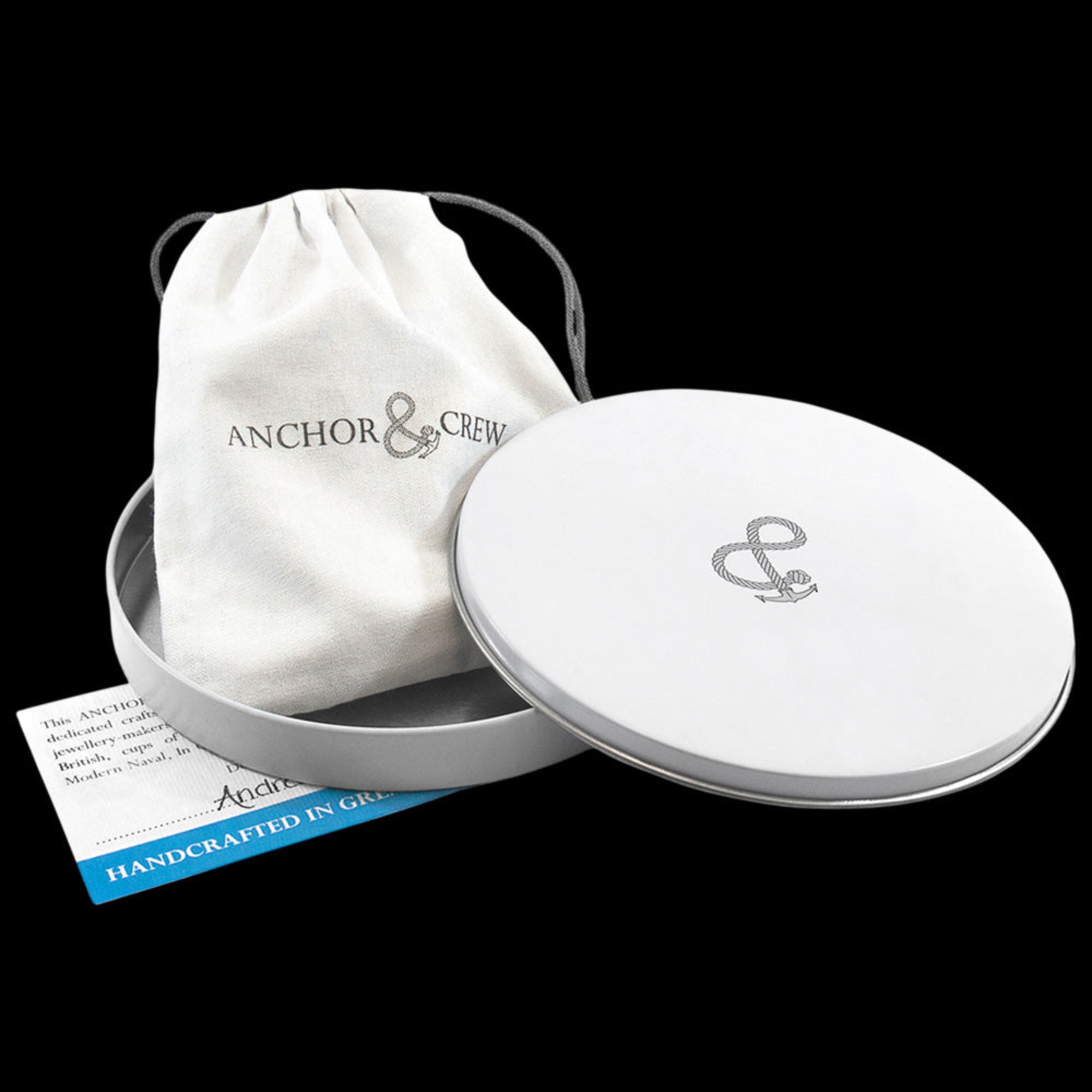 Anchor & Crew tin gift packaging.