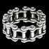 Side view of stainless steel men's industrial bike chain ring.
