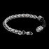 Side view of open Maximan Midnight men's black leather steel chain bracelet
