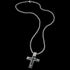Save Brave black rivet cross men's steel necklace full view.