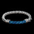 Maximan Daybreak Men's Blue Leather Steel Chain Bracelet | Australia