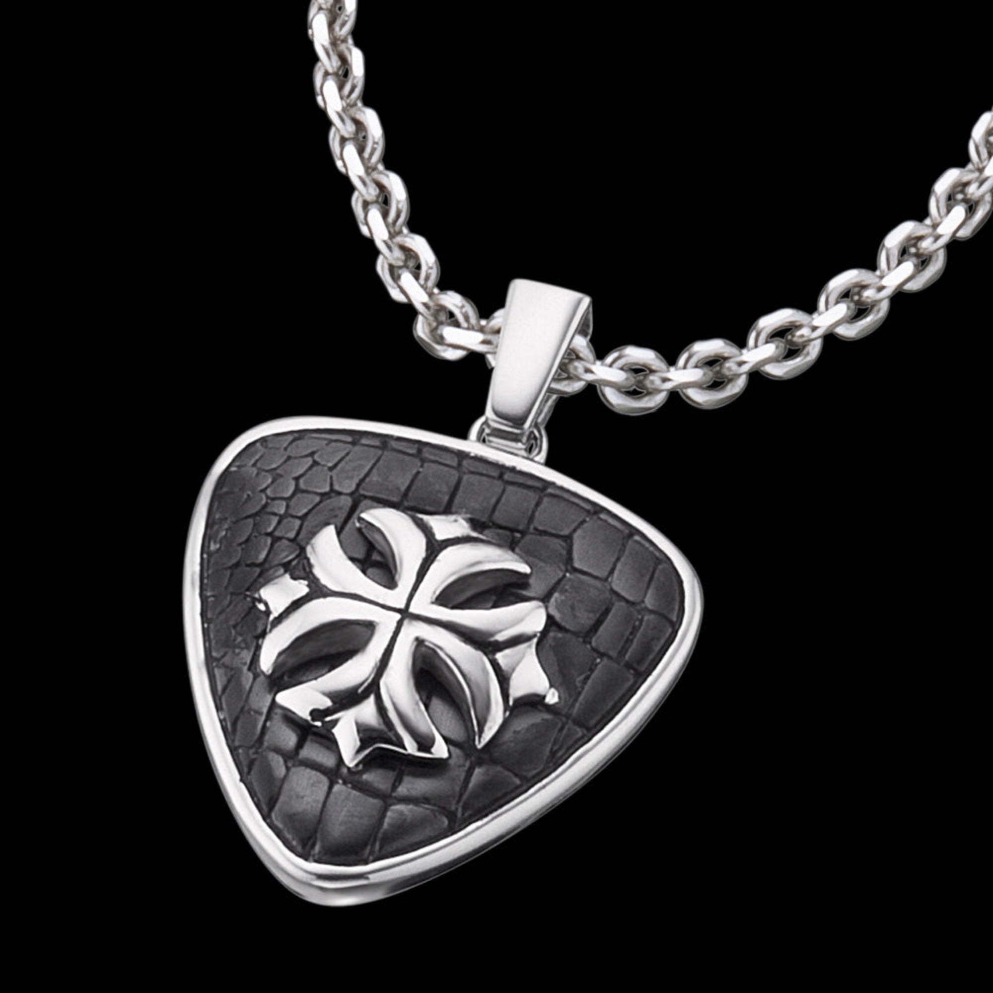 Fleur De Lis Cross Medallion Men's Necklace | Save Brave Australia